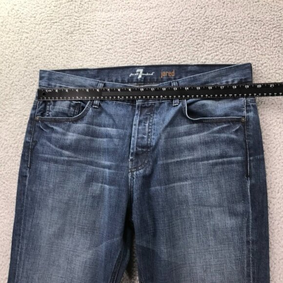 7 For All Mankind Mens 38 JARED Straight Leg Button Fly 100% Cotton Jeans 38x34 - Picture 10 of 15